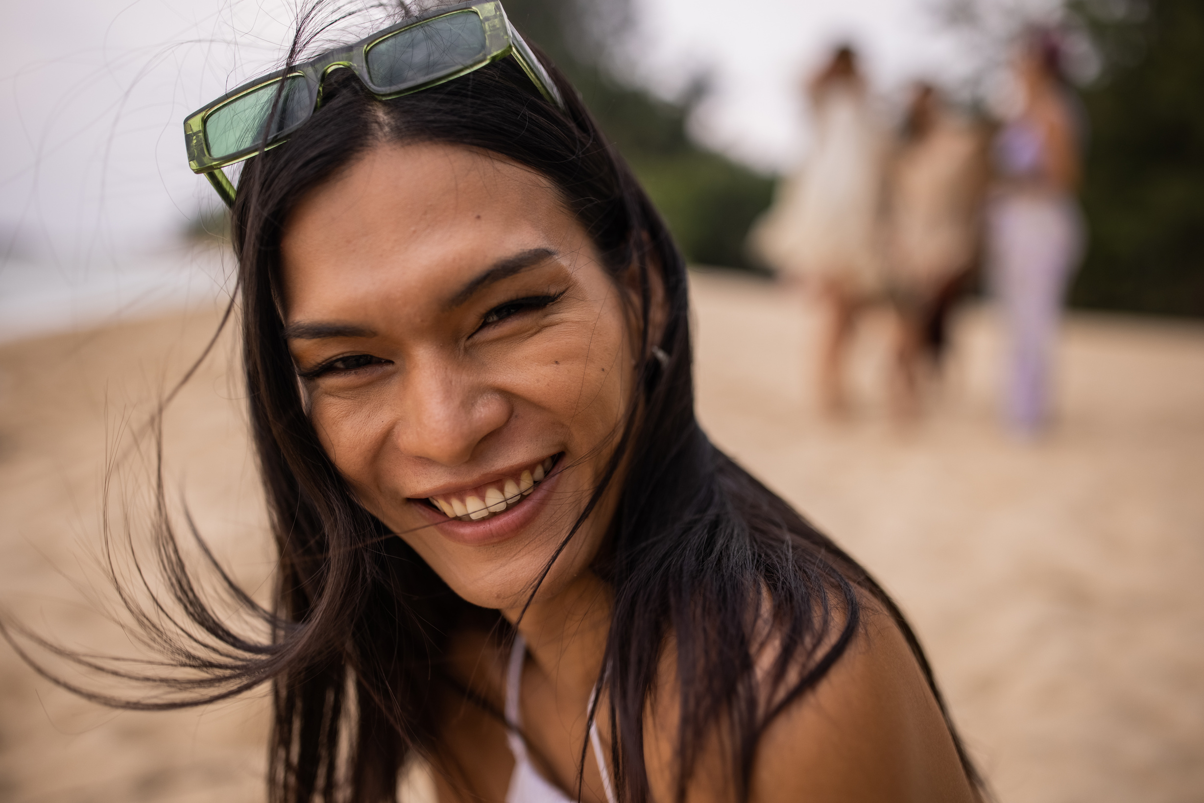 Portrait of a Happy Transgender Woman on the Beach